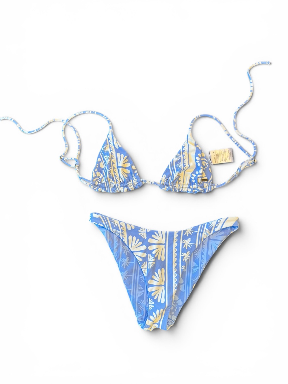 O'Neill Reversible Blue/Cream Bikini Set: Size S